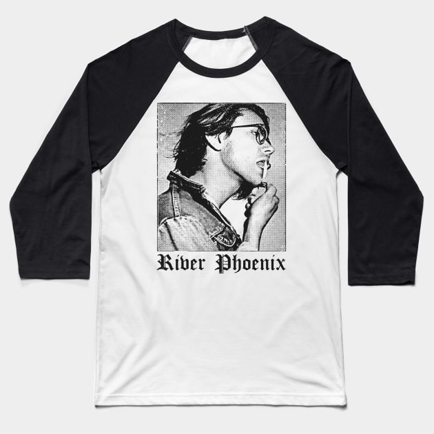 River Phoenix ////// 90s Aesthetic Fan Design Baseball T-Shirt by unknown_pleasures